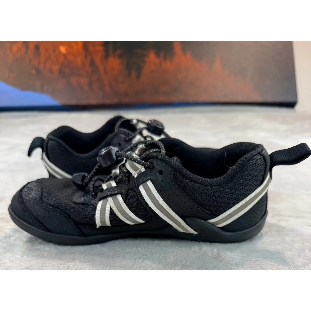 Xero Kids Prio Barefoot Wide Toe Box Running Athletic Shoes Black White Size 13